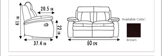 Top Grain Leather Loveseat Recliner   NEW & PACKAGED  